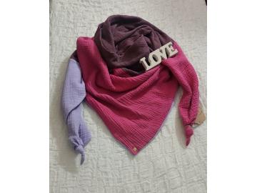 XXL Tuch Musselin pink/flieder/lila